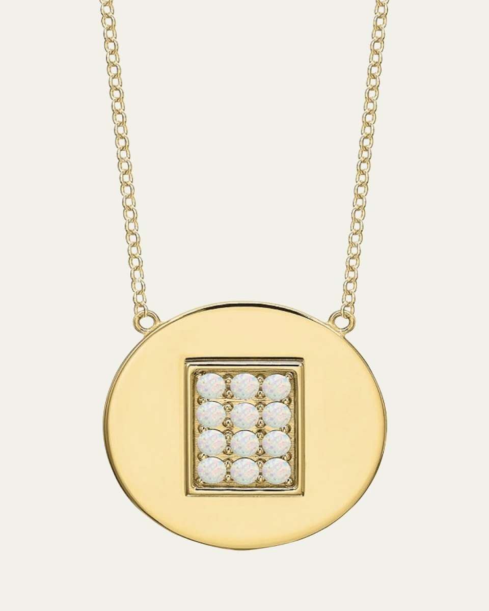 14K Gold Opal Birthstone Necklace